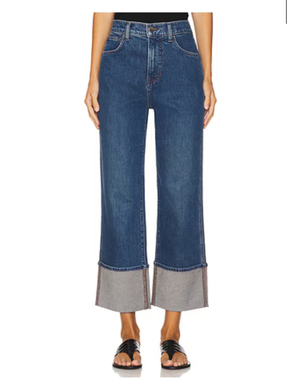 Veronica Beard Dylan High Rise Herringbone Cuffed Jeans Thriller 26
